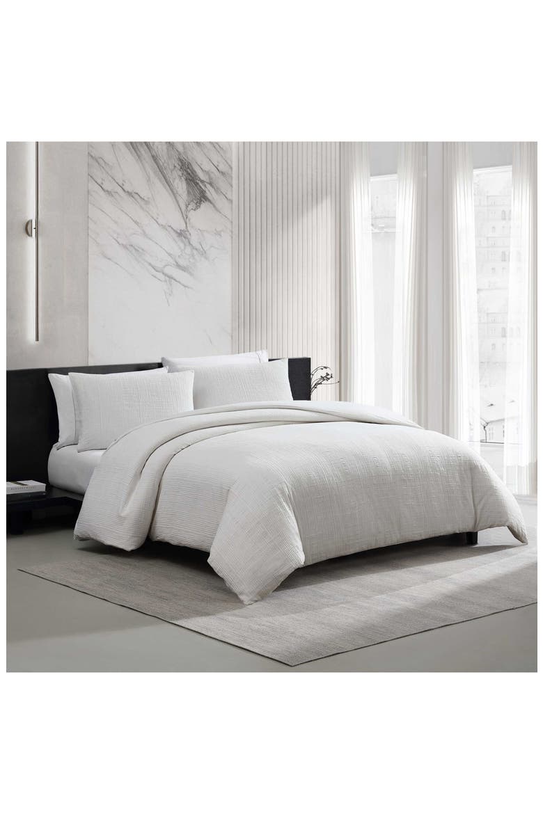 Bark Textured Duvet Set, Alternate, color, WHITE