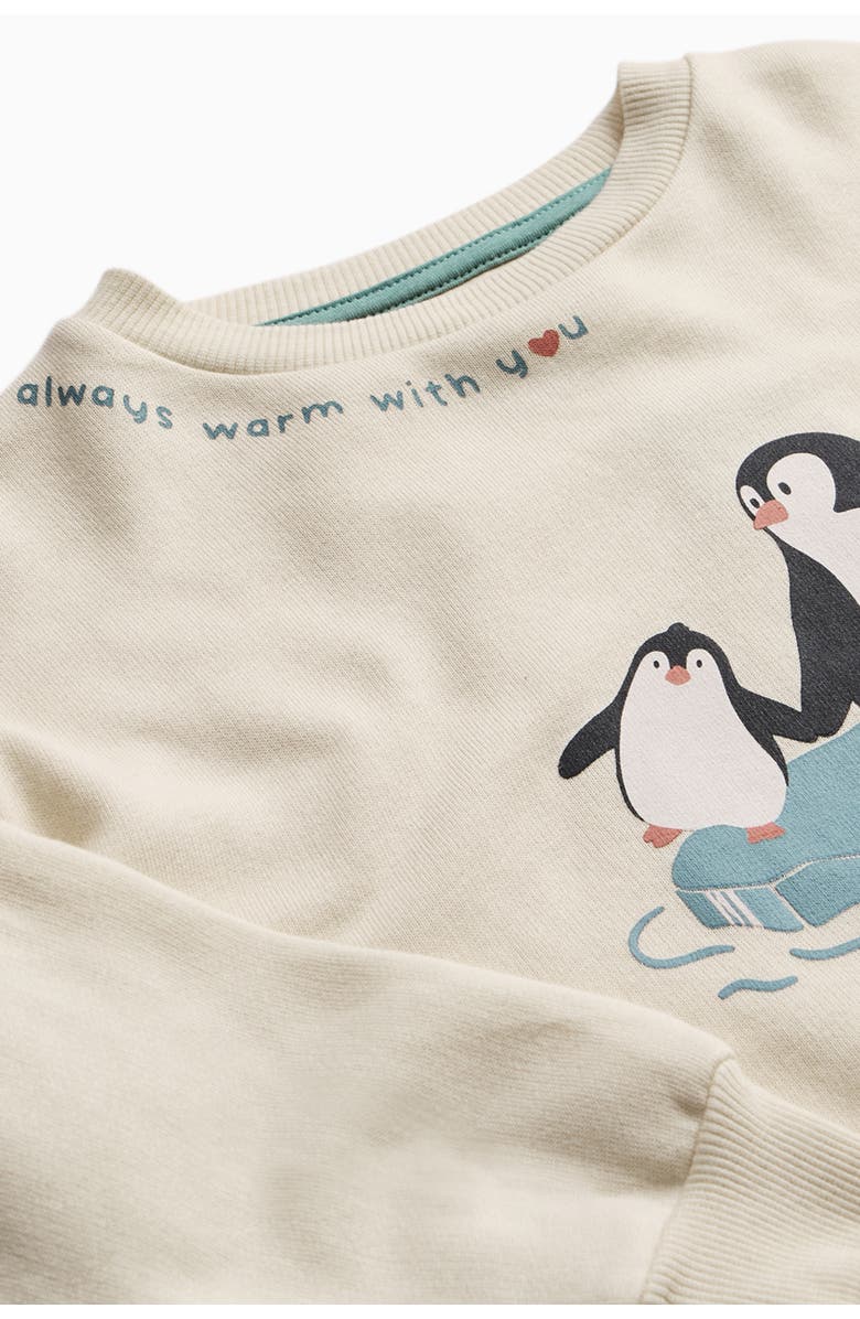 MORI Penguin Family Placement Sweatshirt, Alternate, color, Cream