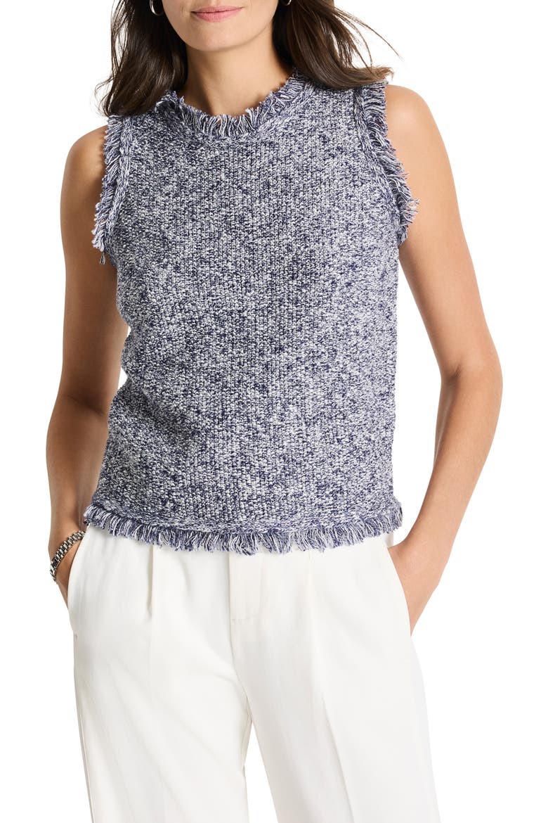 Mixed Knit Sleeveless Top, Main, color, INDIGO MIX