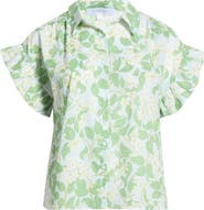 SUGARLIPS Kiany Floral Ina Short Sleeve Button-Up Shirt