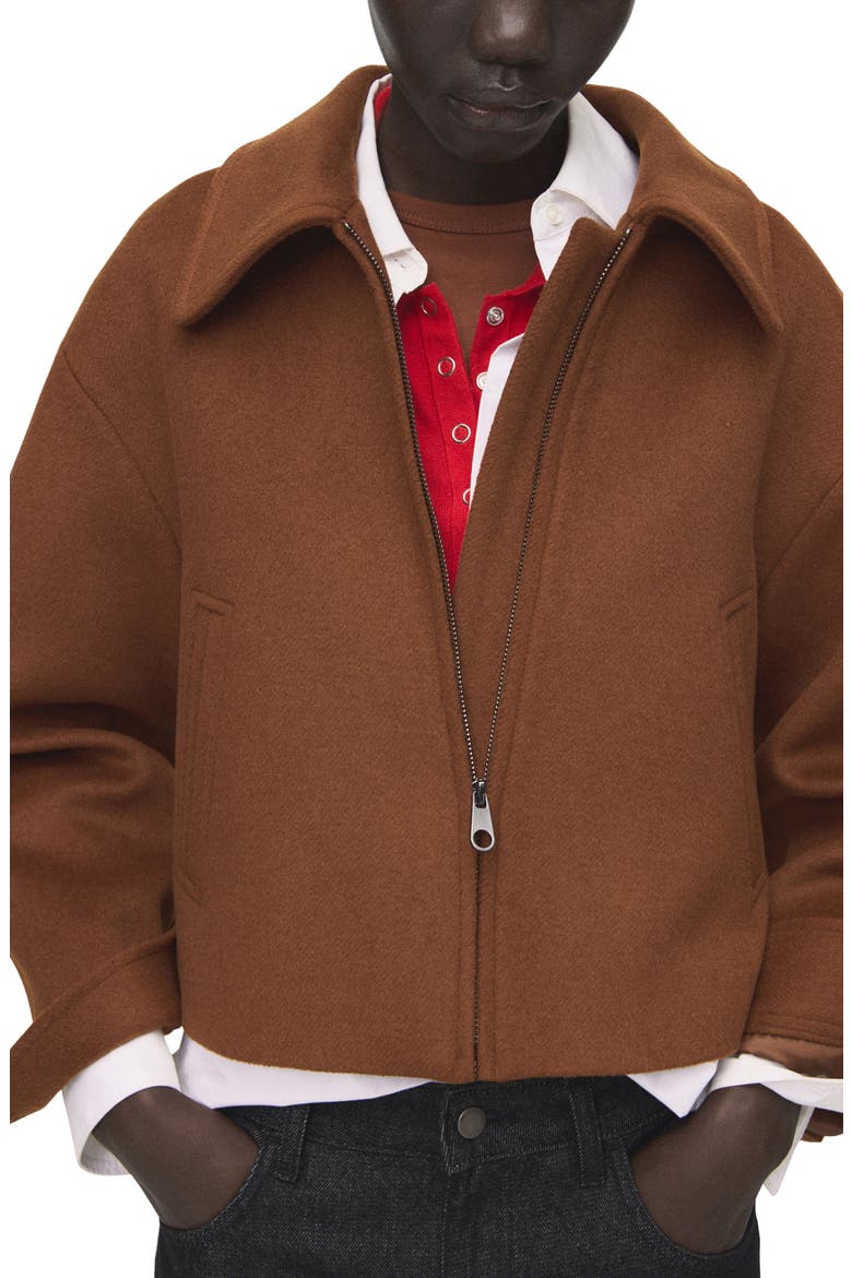 Zip Front Jacket, Main, color, MEDIUM BROWN