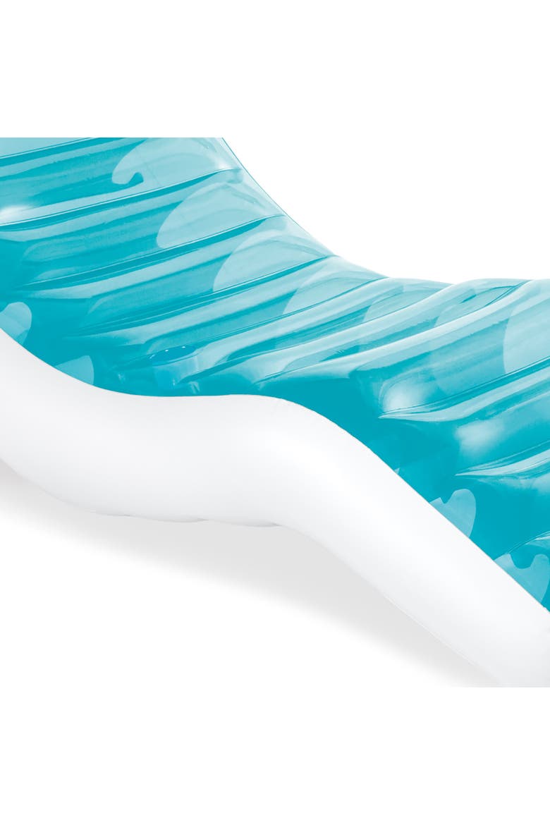 Inflatable Splash Water/Pool Lounge in Teal & White, Alternate, color, Blue
