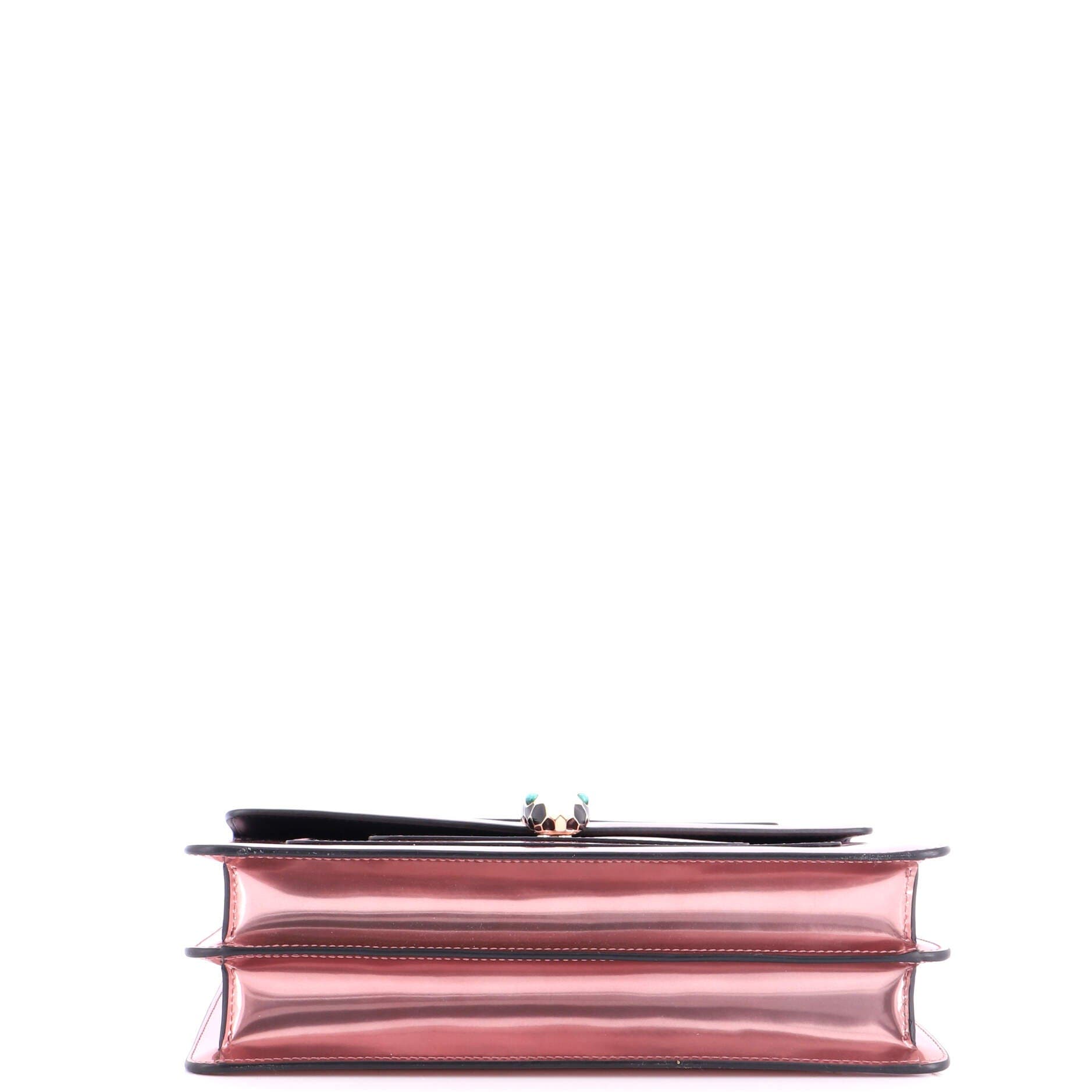 Serpenti Forever Shoulder Bag Metallic Leather Medium, Alternate, color, Pink