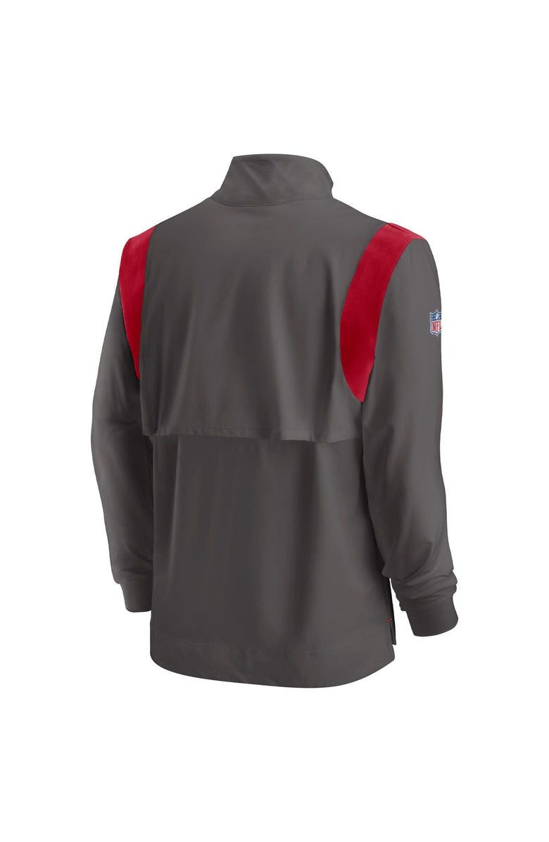 Nike Men's Nike Pewter Tampa Bay Buccaneers Sideline Coach Chevron Lockup Quarter-Zip Long Sleeve Top, Alternate, color, Pewter