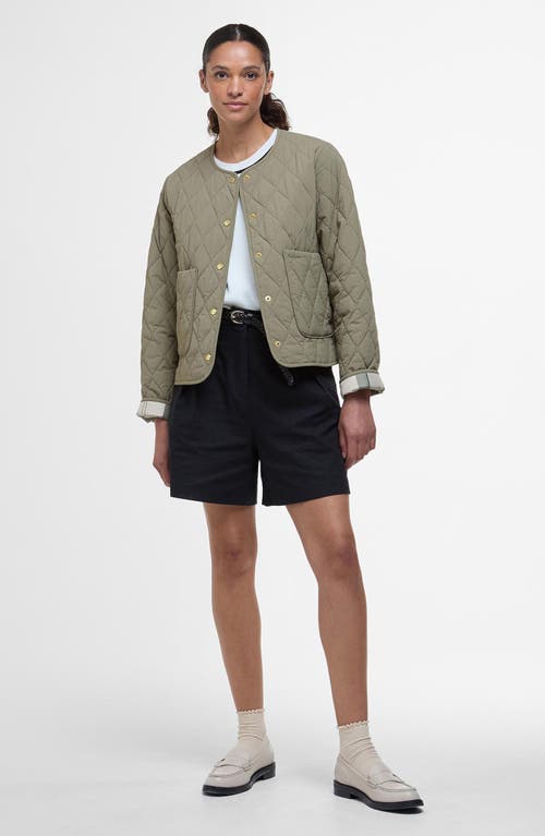 Barbour Monroe Quilted Jacket In Dusky Green Rosemary