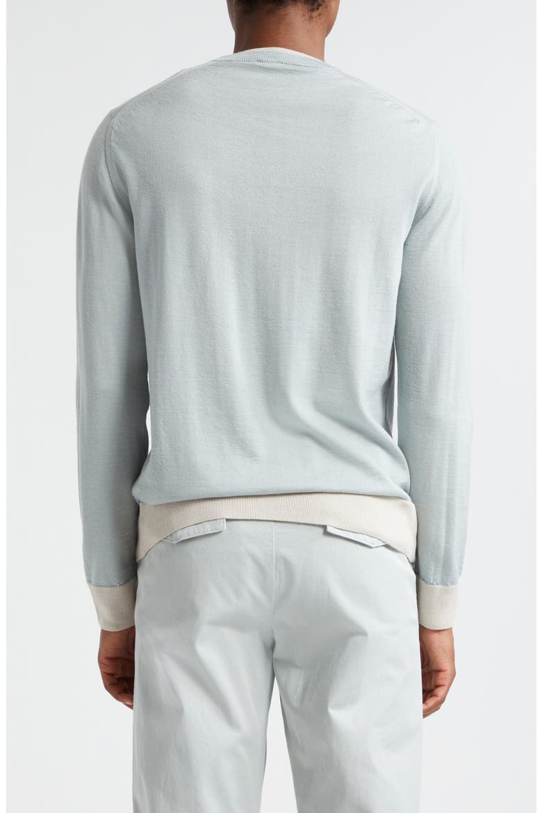 Merino Wool & Silk Crewneck Sweater, Alternate, color, SAGE SAND