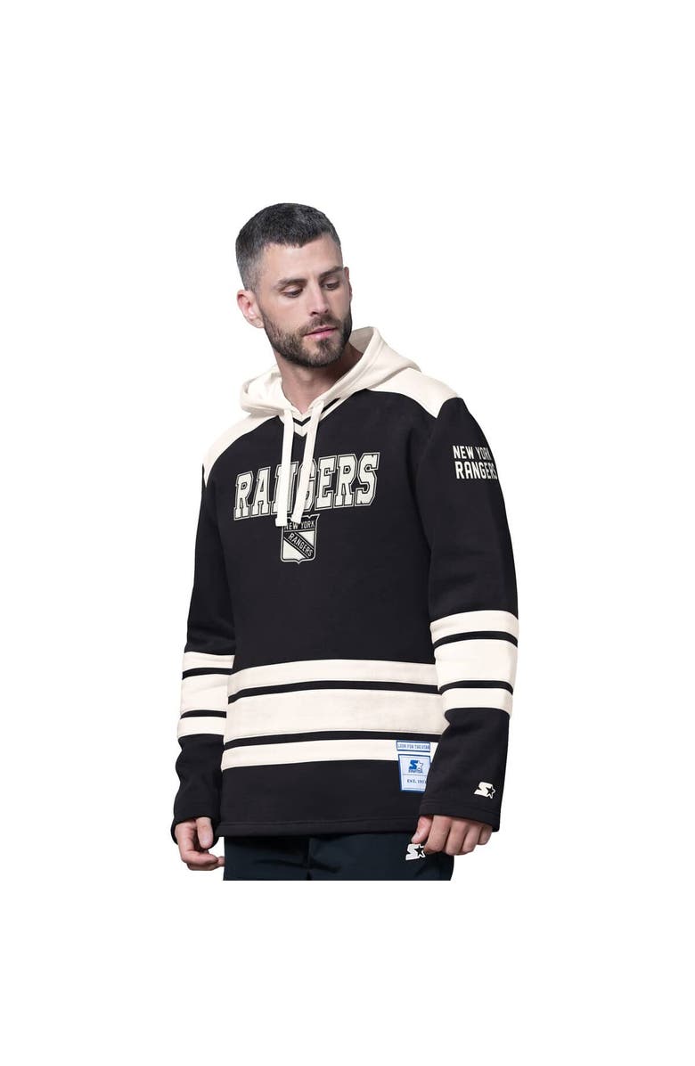 STARTER Men's Starter  Black New York Rangers Slapshot Fashion Hoodie, Main, color, Black