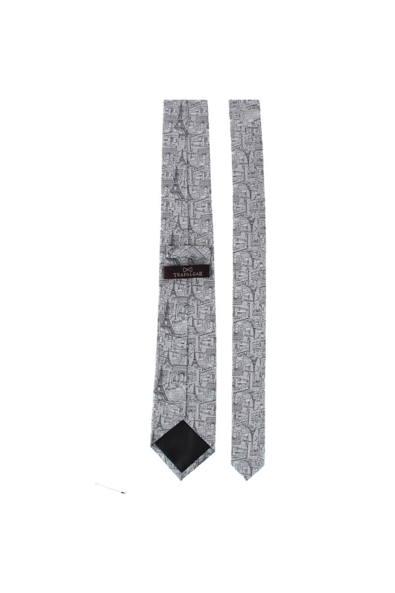 Parisian Nights Silk Novelty Necktie, Alternate, color, Silver