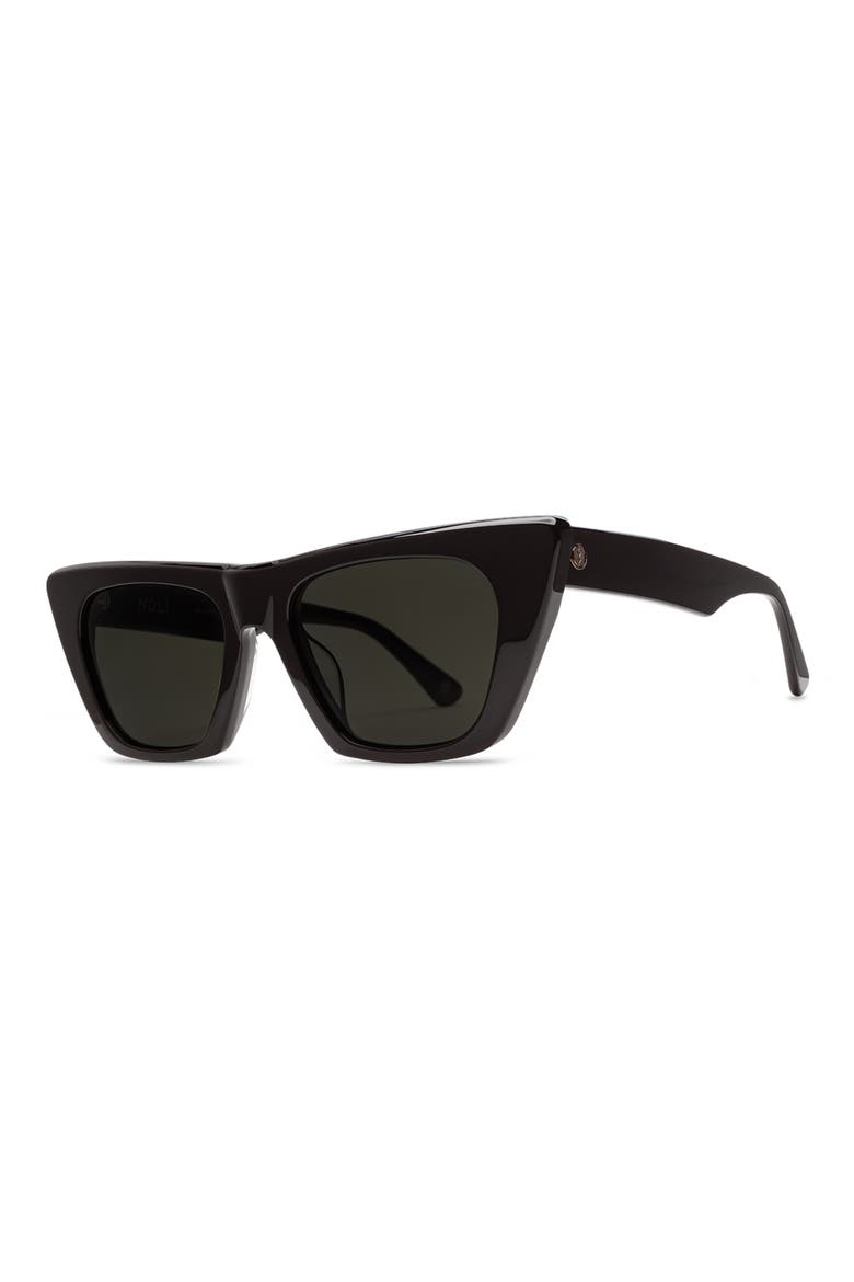 Noli 50mm Polarized Cat Eye Sunglasses, Alternate, color, GLOSS BLACK/ GREY POLAR