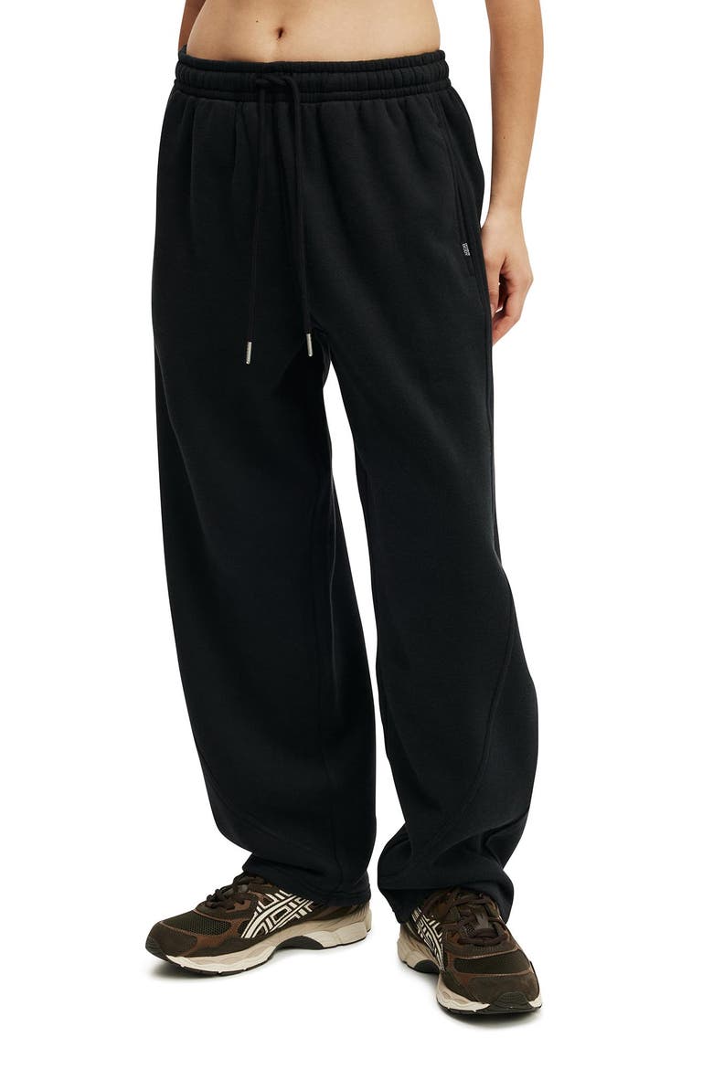Women's Active Plush Essential Barrel Sweatpant, Alternate, color, Black