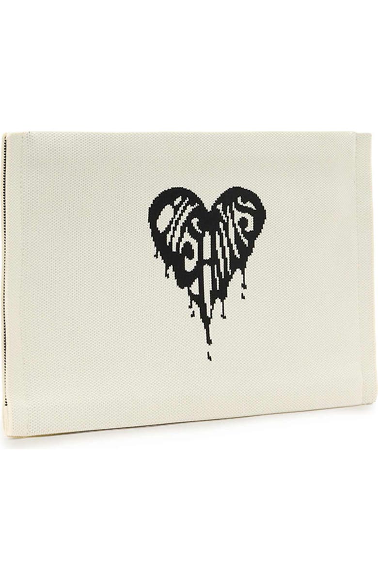 AllSaints Izzy Heart Clutch, Alternate, color, White