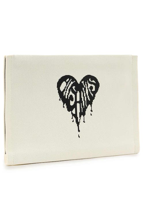 Allsaints Izzy Heart Clutch In White