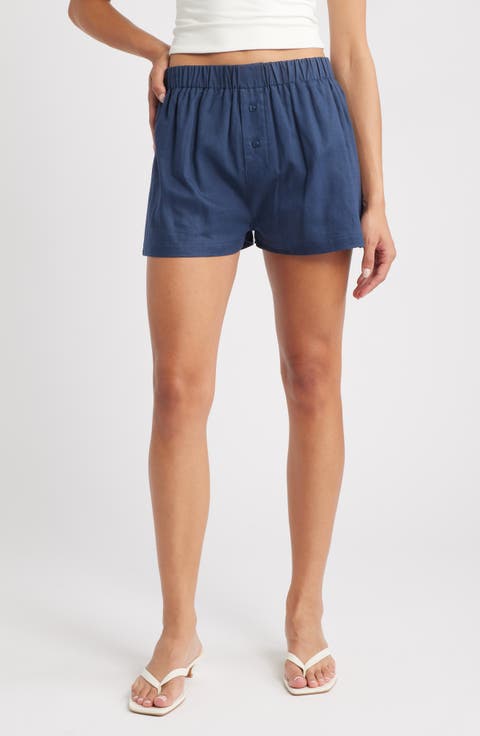 Linen Blend Boxer Shorts
