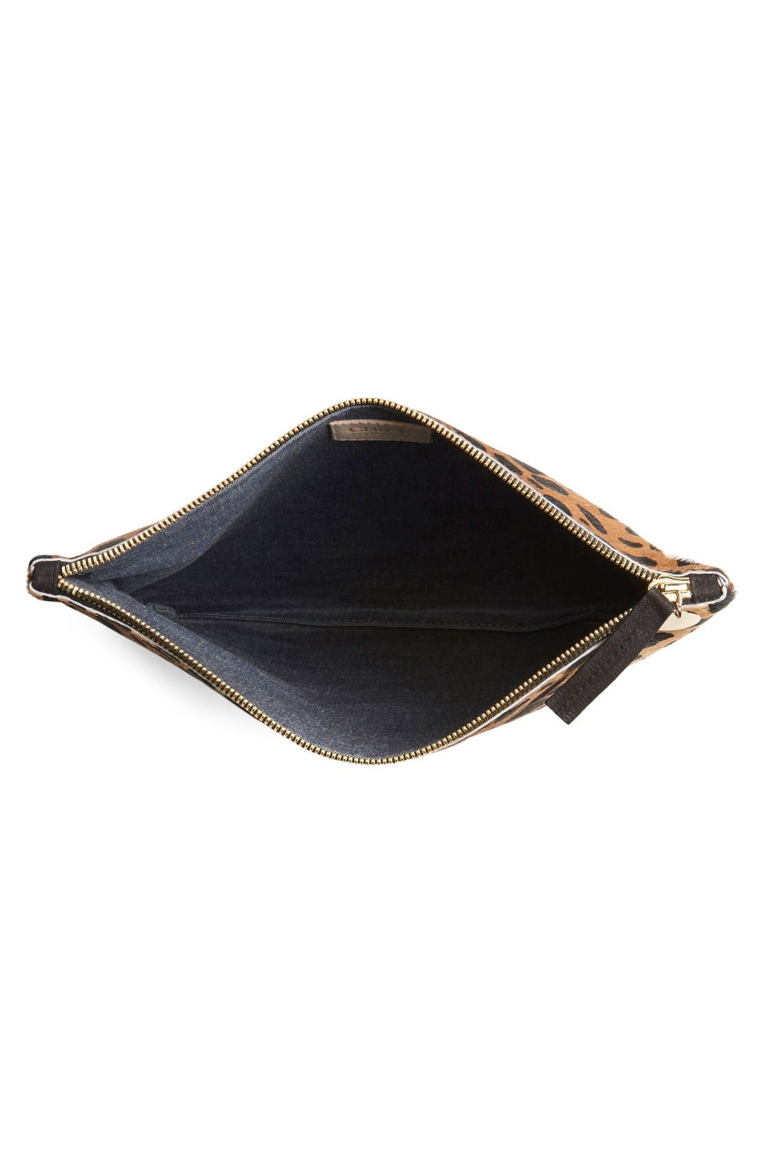 Genuine Calf Hair Foldover Clutch, Alternate, color, LEOPARD