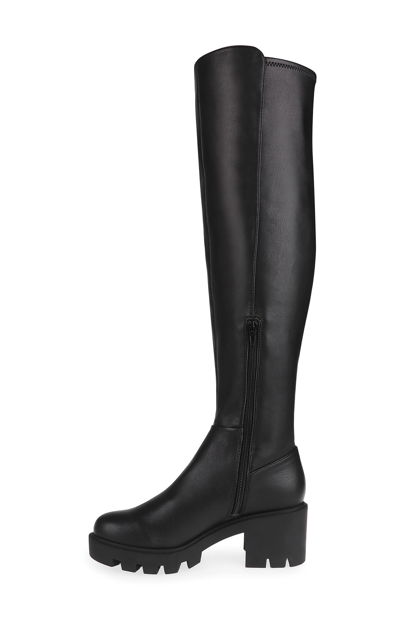 DV Dolce Vita Tall Shaft Lug Sole Boot, Alternate, color, BLACK