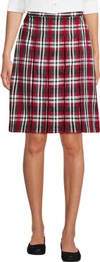 Lands' End School Uniform Young  Plaid Box Pleat Skirt Top of the Knee