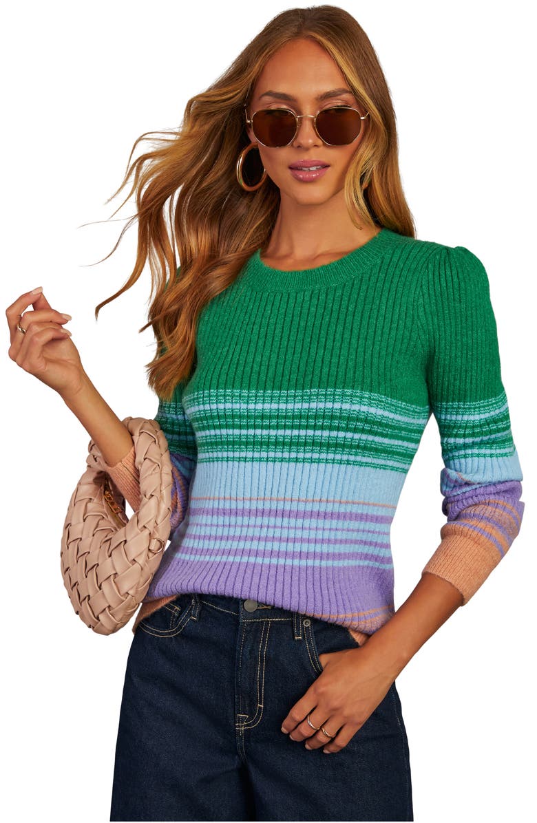 VICI Collection Dayton Colorblock Rib Sweater, Alternate, color, 