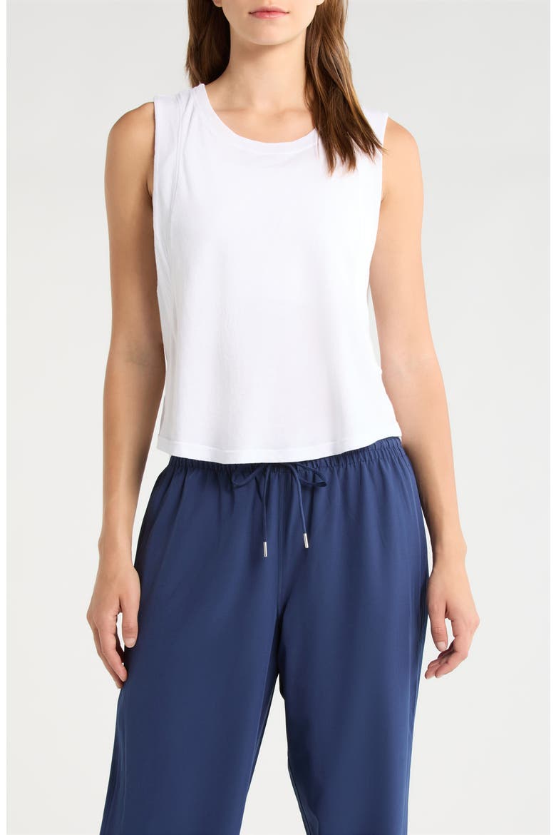 Flow Crop Muscle Tank, Main, color, WHITE