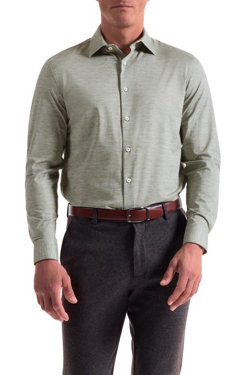 Bugatchi James Ooohcotton® Space Dye Button-up Shirt In Brown