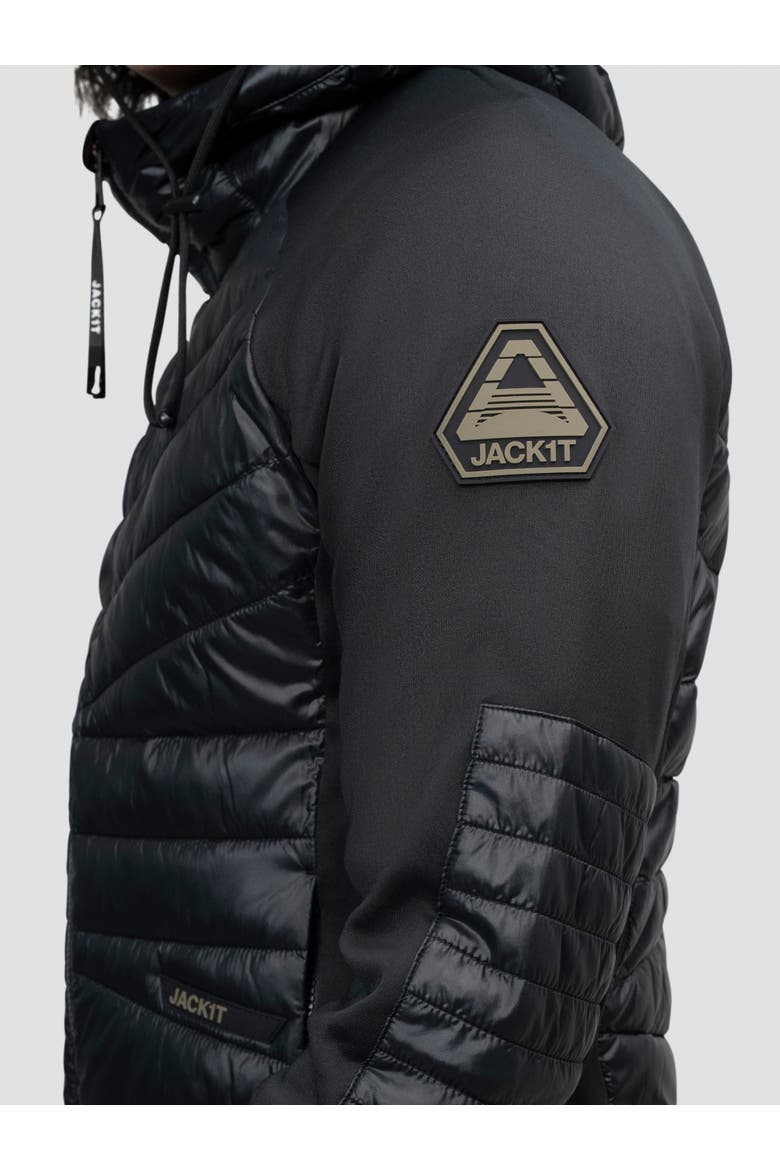 T1Tan Hybrid Hooded Jacket, Alternate, color, Black