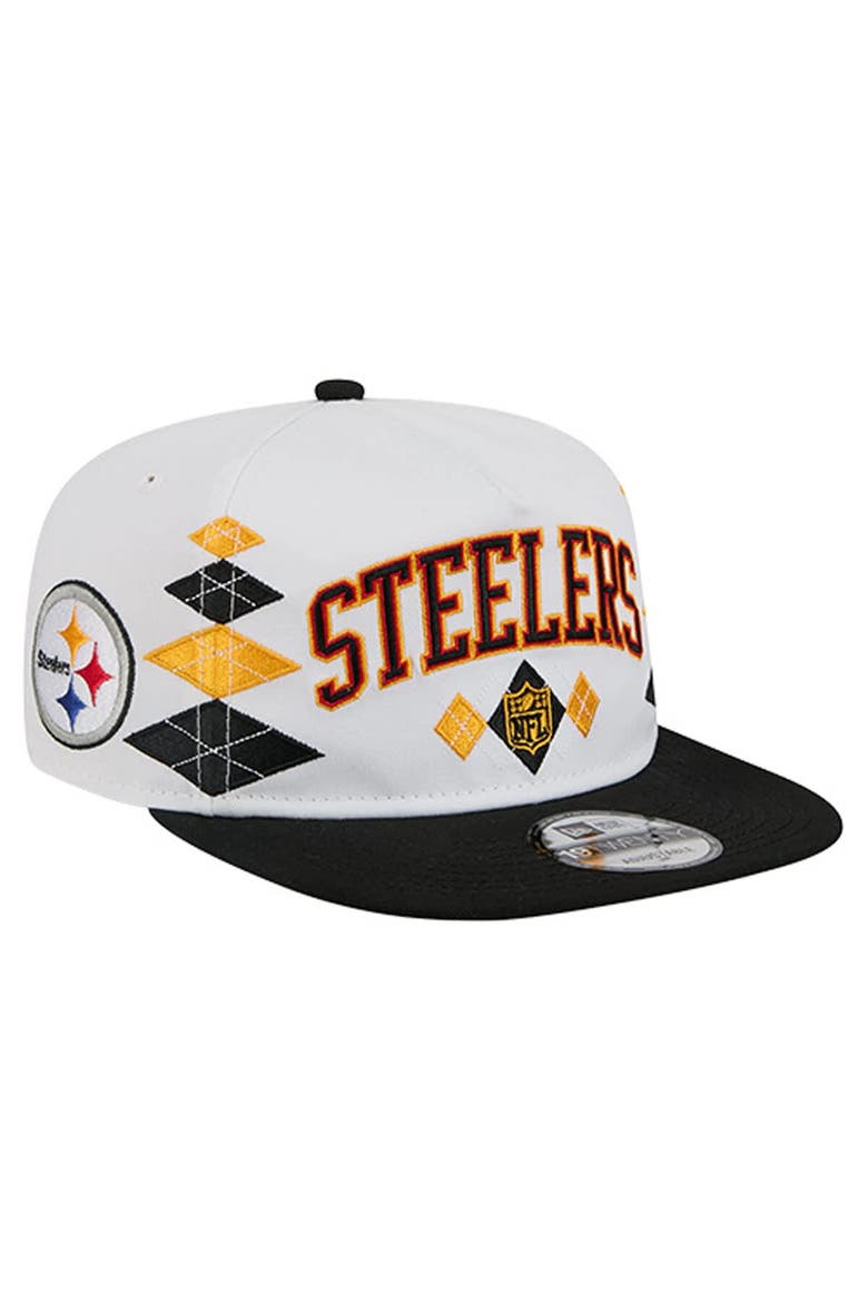 Men's New Era  White Pittsburgh Steelers Argyle 19TWENTY Adjustable Hat, Main, color, White