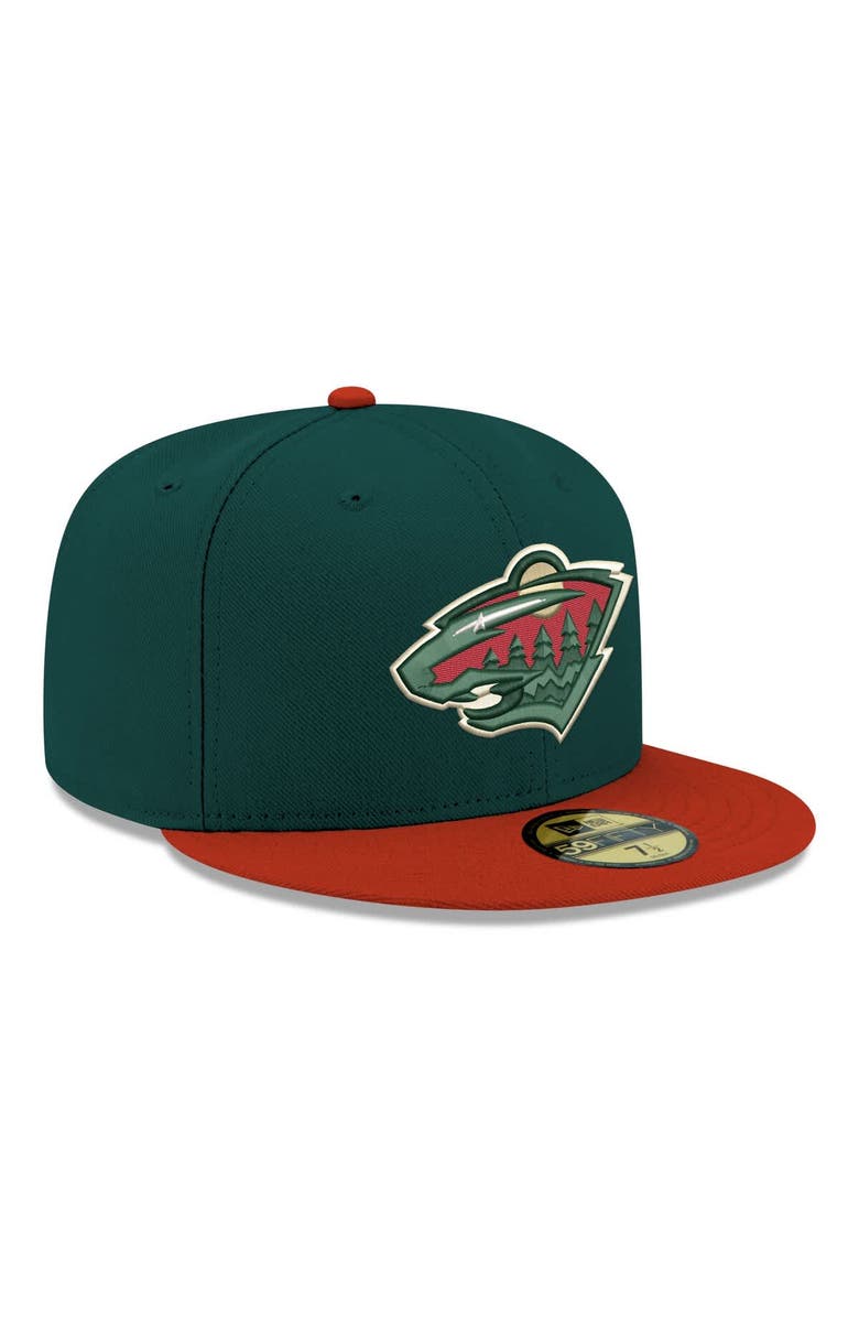 New Era Men's New Era  Green Minnesota Wild Core Logo Two-Tone 59FIFTY Fitted Hat, Alternate, color, Green