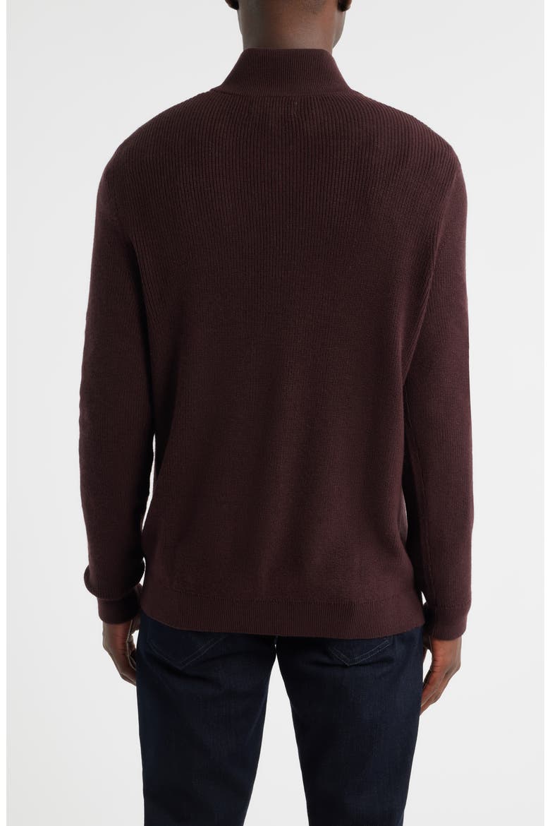 Cotton & Cashmere Quarter Zip Sweater, Alternate, color, BURGUNDY FUDGE