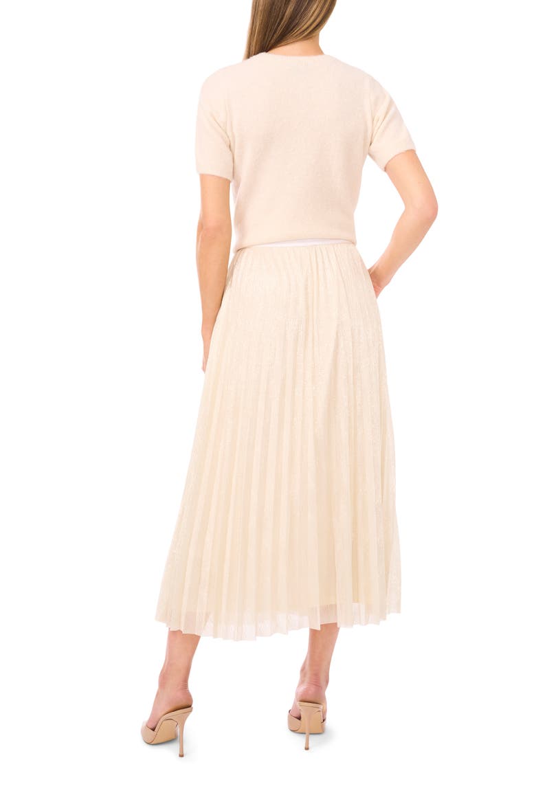 Metallic Pleated Skirt, Alternate, color, SOFT GOLD