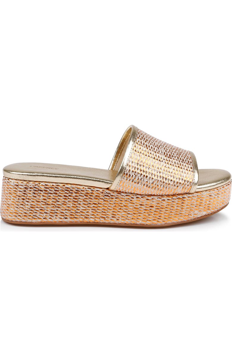 L'AGENCE Inaya Platform Sandal, Alternate, color, Gold Rafia