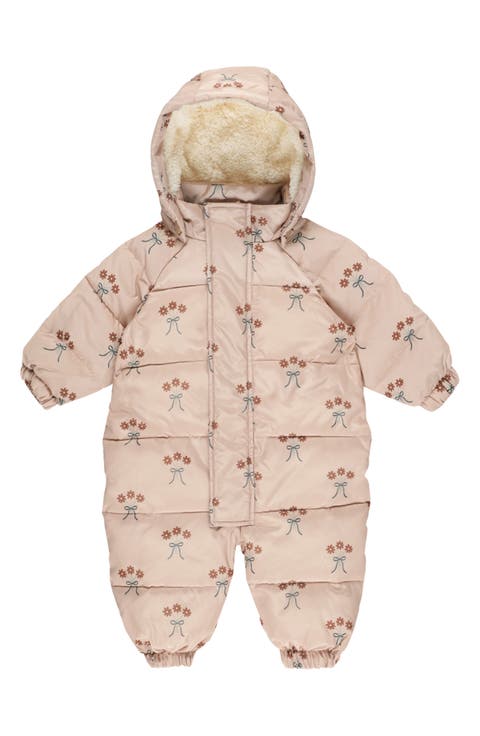 Print Hooded Puffer Snowsuit (Baby)