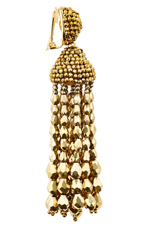Oscar De La Renta Beaded Chandelier Clip-on Earrings In Gold