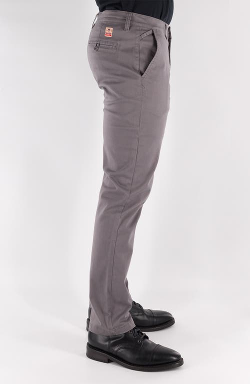 Devil-dog Dungarees Flat Front Stretch Cotton Chinos In Gray