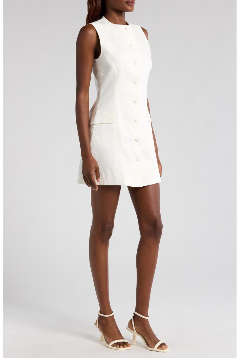 Jane Linen Minidress, Alternate, color, WHITE