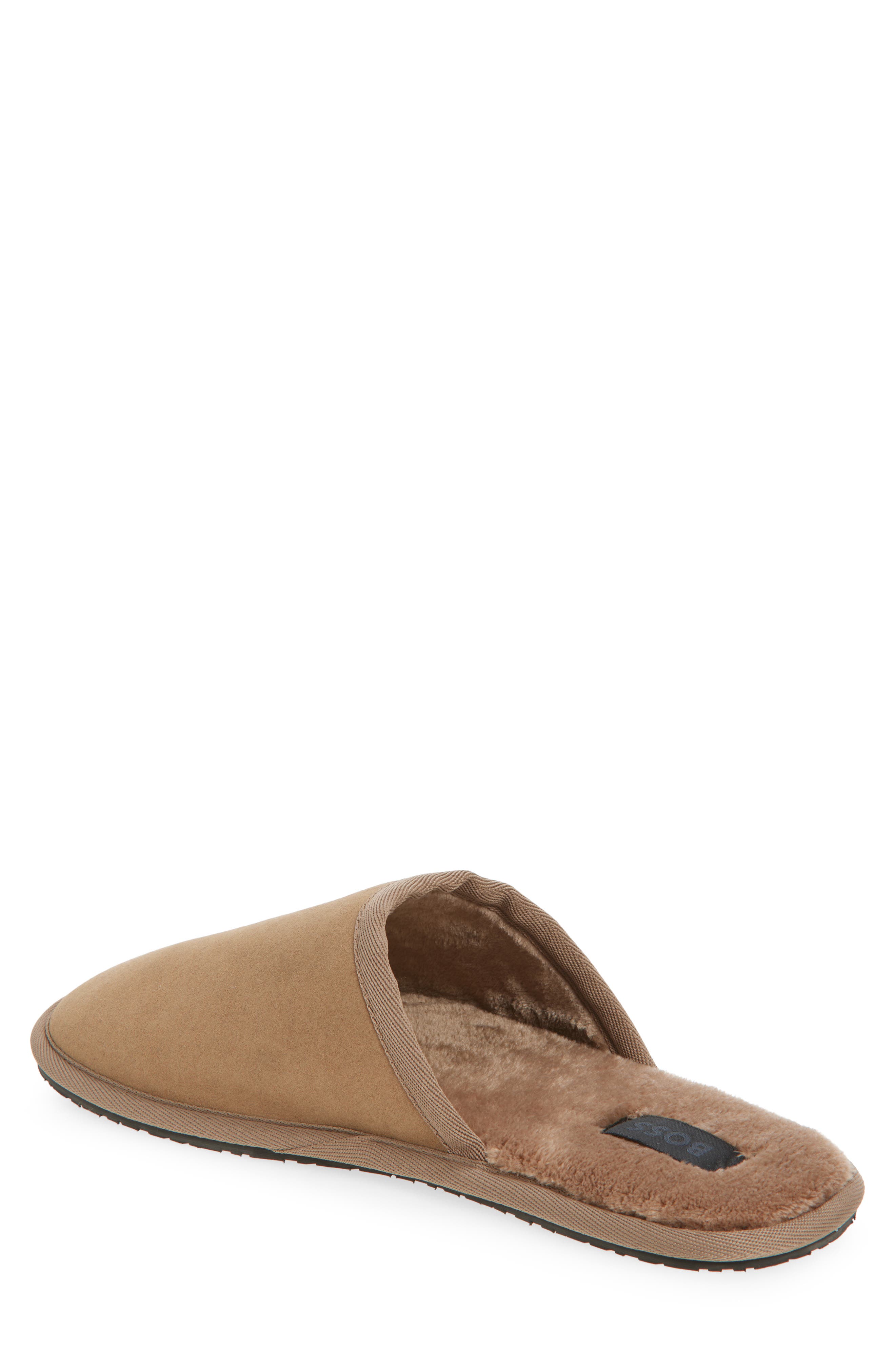 BOSS Faux Fur Lined Scuff Slipper, Alternate, color, Medium Beige