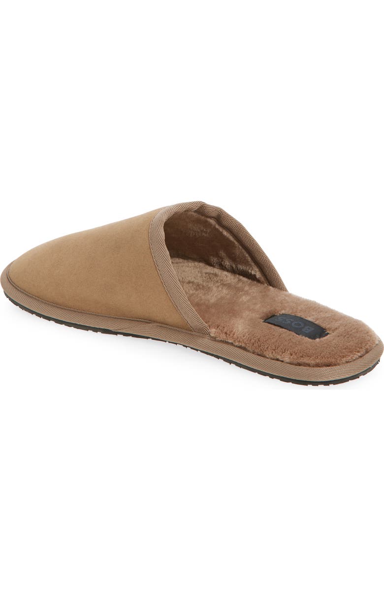 BOSS Faux Fur Lined Scuff Slipper, Alternate, color, Medium Beige
