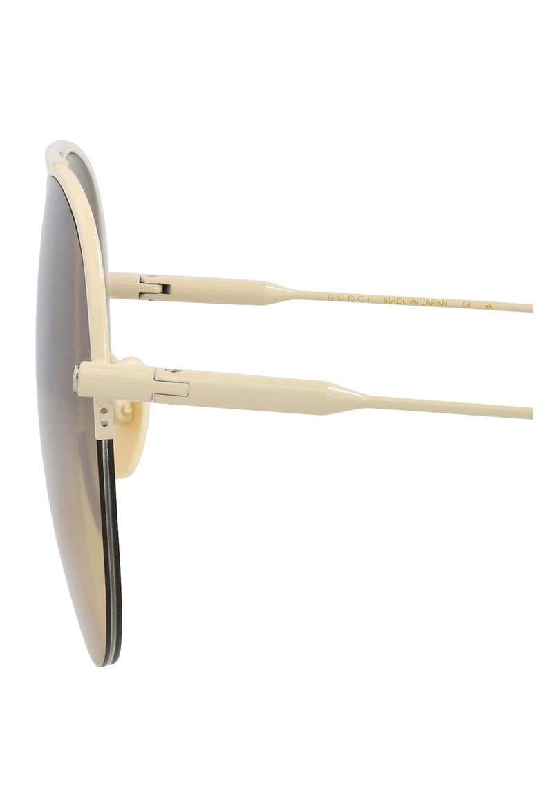 Novelty 61mm Aviator Sunglasses, Alternate, color, IVORY IVORY BROWN