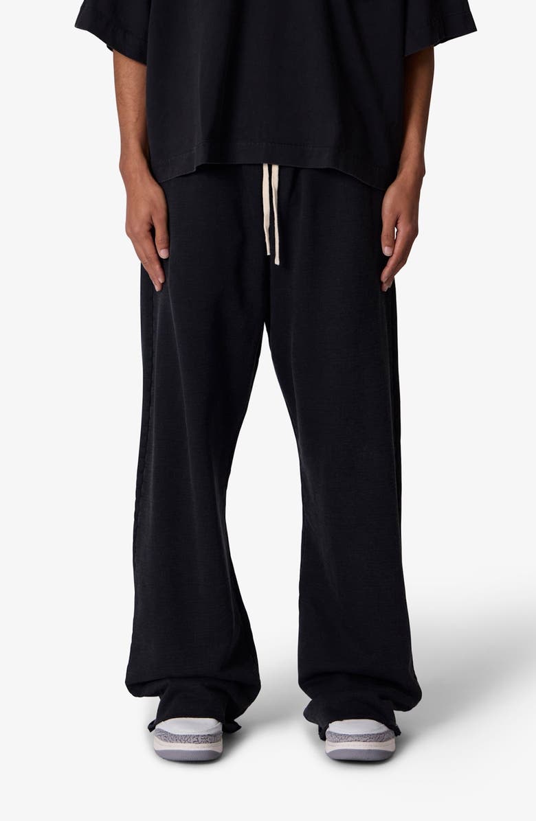 mnml Ultra Baggy Cotton Fleece Sweatpants, Main, color, Washed Black