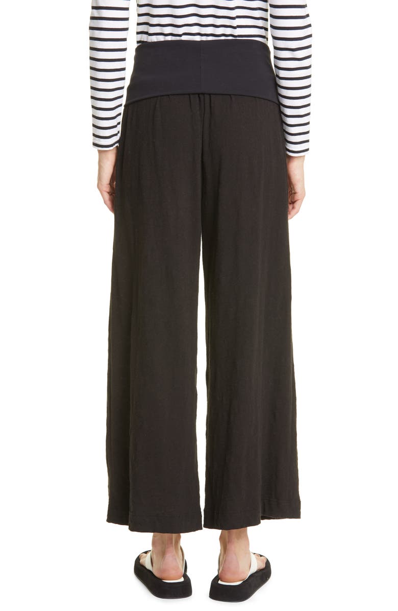 ATM Anthony Thomas Melillo Foldover Waist Wide Leg Slub Jersey Pants, Alternate, color,