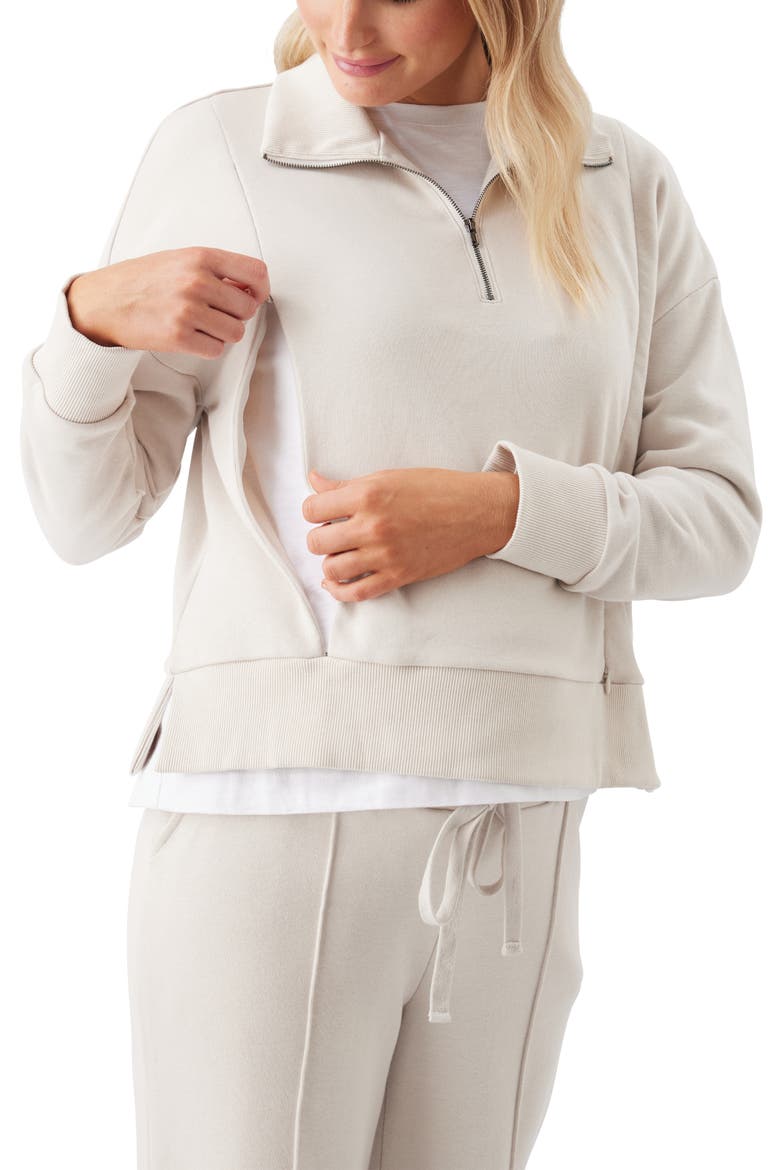 Terry Nursing Sweat, Alternate, color, Chalk