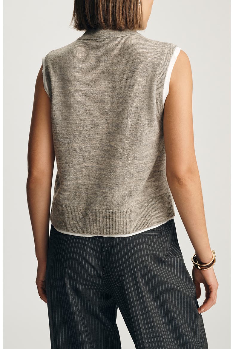 Layered Knit Vest, Alternate, color, MID GREY MELANGE