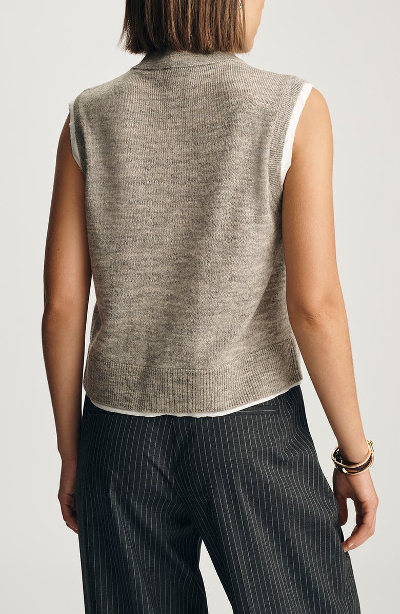 Mavi Jeans Layered Knit Vest, Alternate, color, Mid Grey Melange