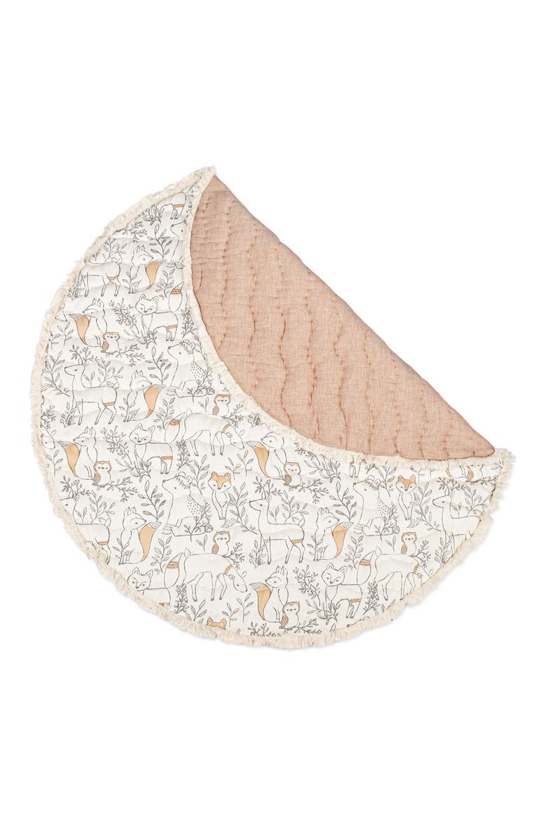 Quilted Cotton Baby Playmat, Main, color, BEIGE WOODLAND