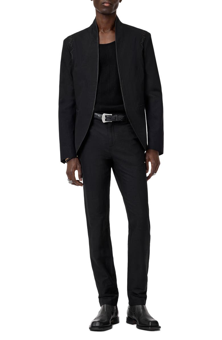 John Varvatos Theodore Black Linen Blend Jacket, Alternate, color, Black