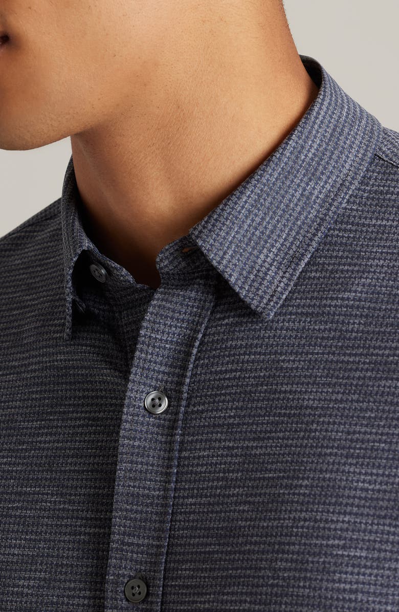 Rhone Commuter Slim Fit Button-Up Shirt, Alternate, color, Marle Gray Houndstooth