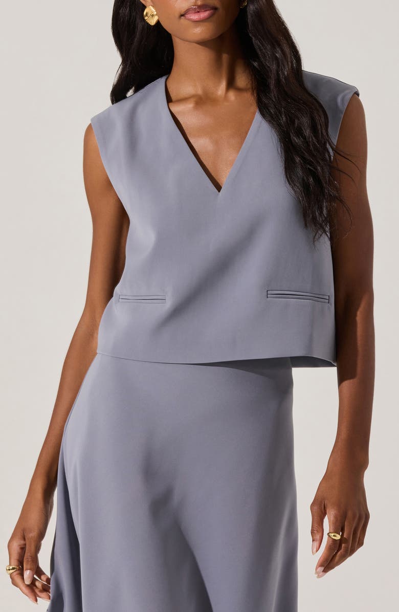 ASTR the Label V-Neck Sleeveless Boxy Top, Main, color, Blue