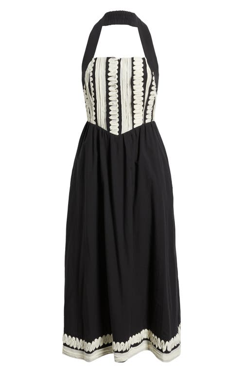 Adelyn Rae Fernanda Halter Cotton Midi Dress