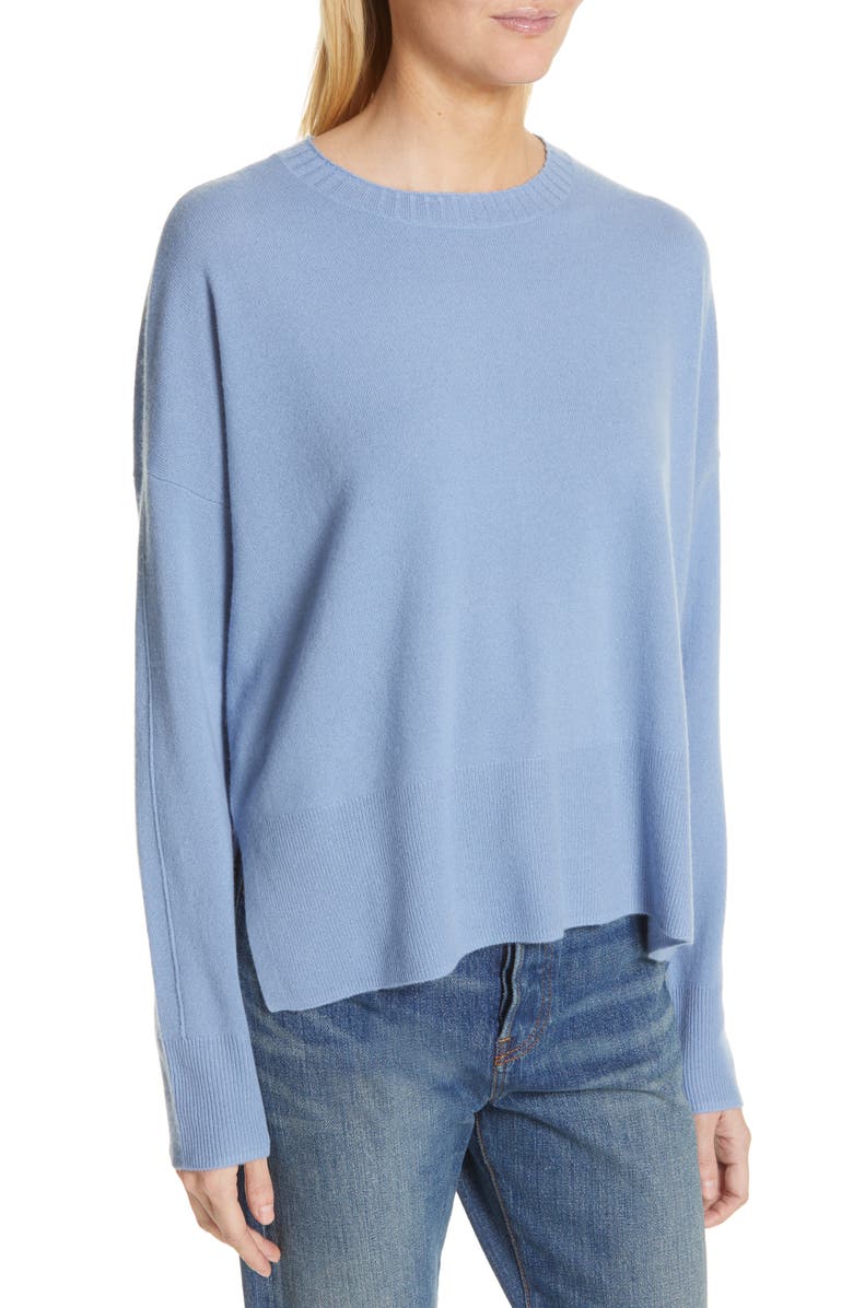 Nordstrom Signature Side Vent Silk & Cashmere Crewneck Sweater, Alternate, color, 