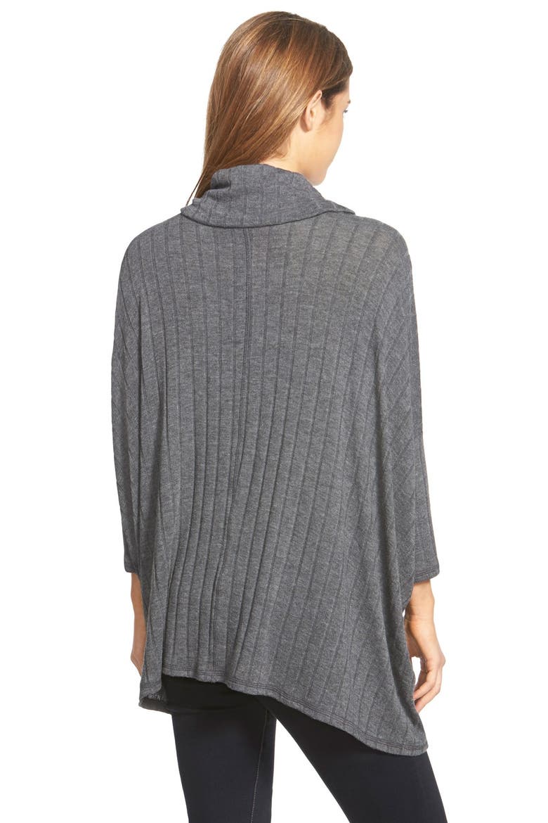 Cowl Neck Swing Sweater, Alternate, color, HEATHER CHARCOAL