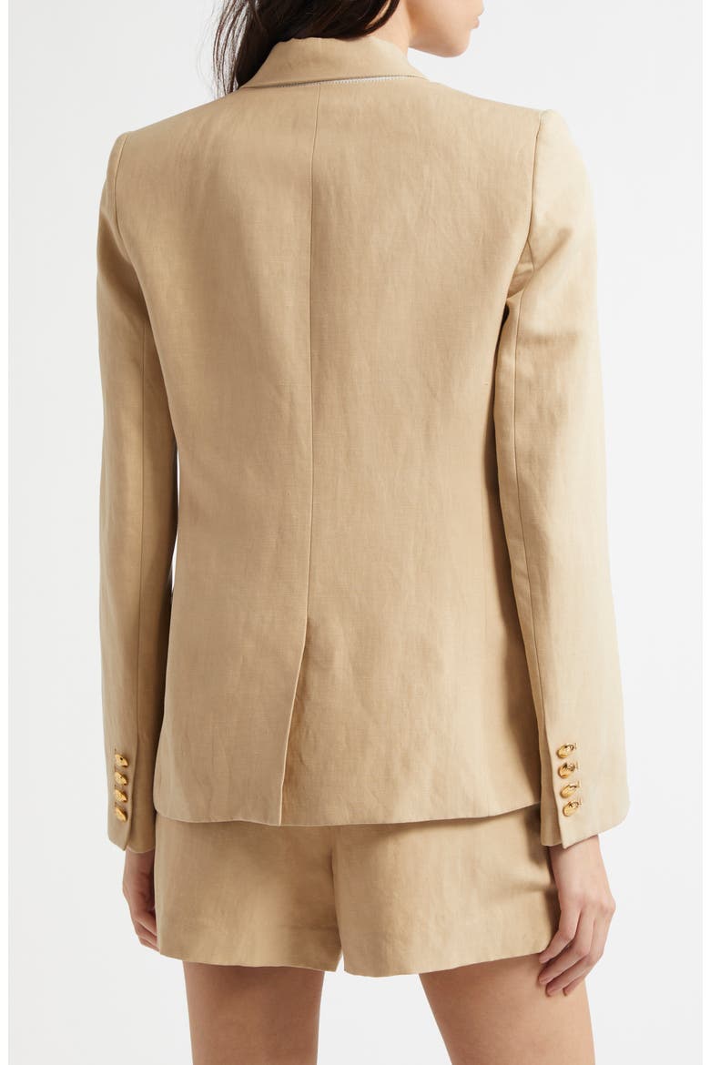 Veda Linen & Silk Jacket, Alternate, color, KHAKI