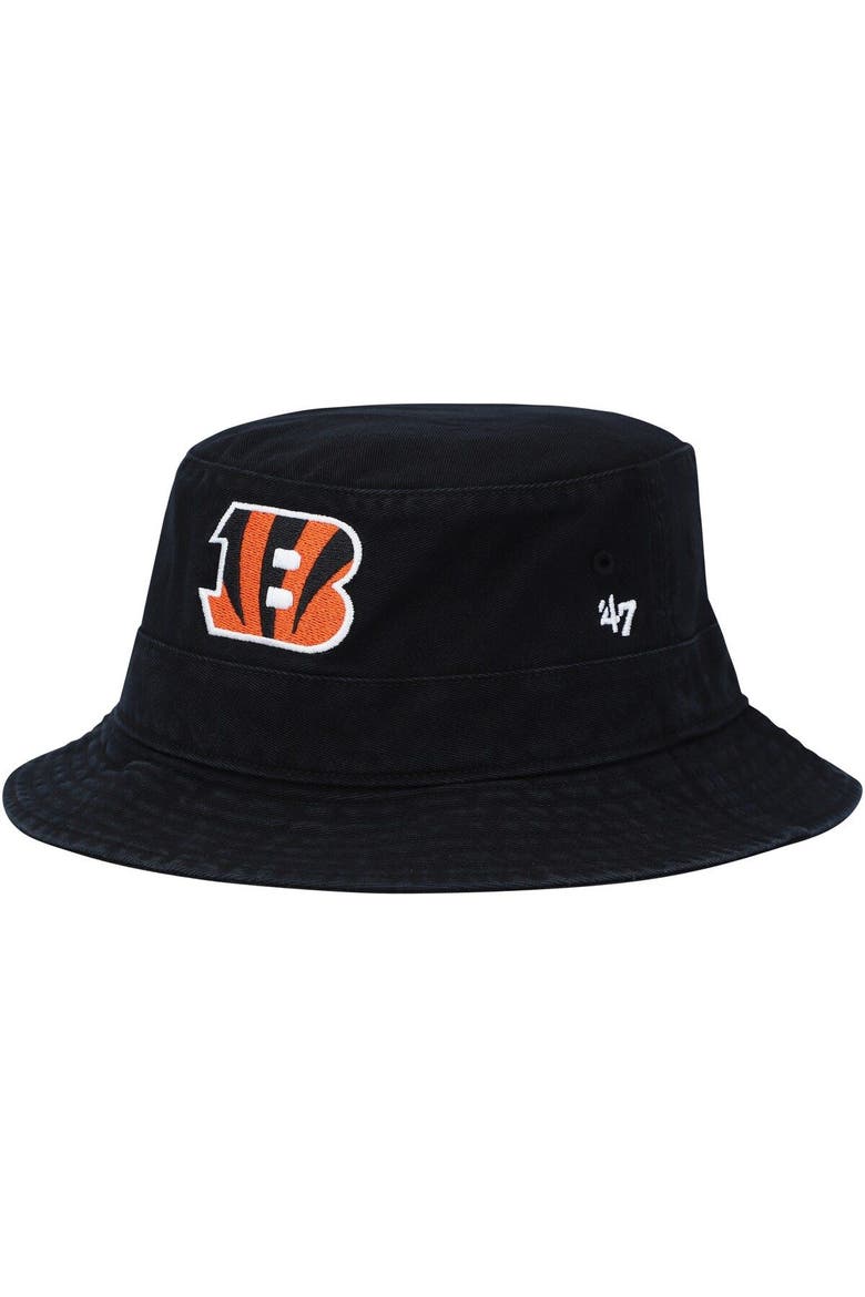 Men's '47  Black Cincinnati Bengals Primary Bucket Hat, Main, color, Black